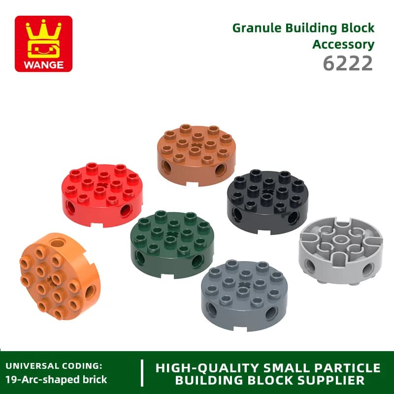 Wange 29 pz/lotto 6222 rotondo 4x4 4 fori asse centrale Building Block accessori Moc compatibile con la confezione regalo di giocattoli per bambini in mattoni