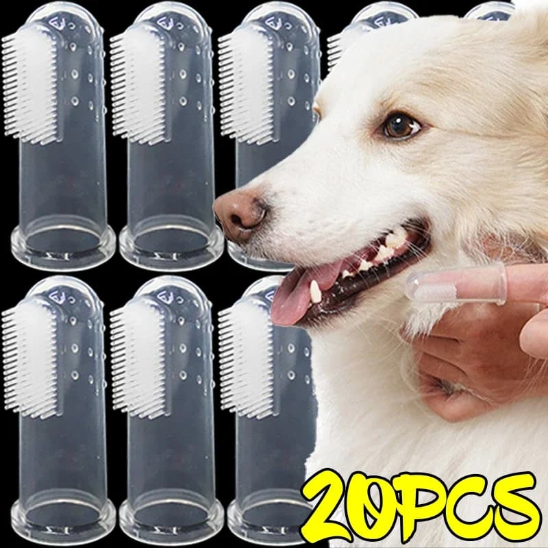 Spazzolino da denti super morbido per animali domestici Spazzolino da denti in gel di silice per cani e gatti Bad Breath Tartaro Strumenti per la cura dei denti Pulizia dei cani e gatti Forniture per animali domestici