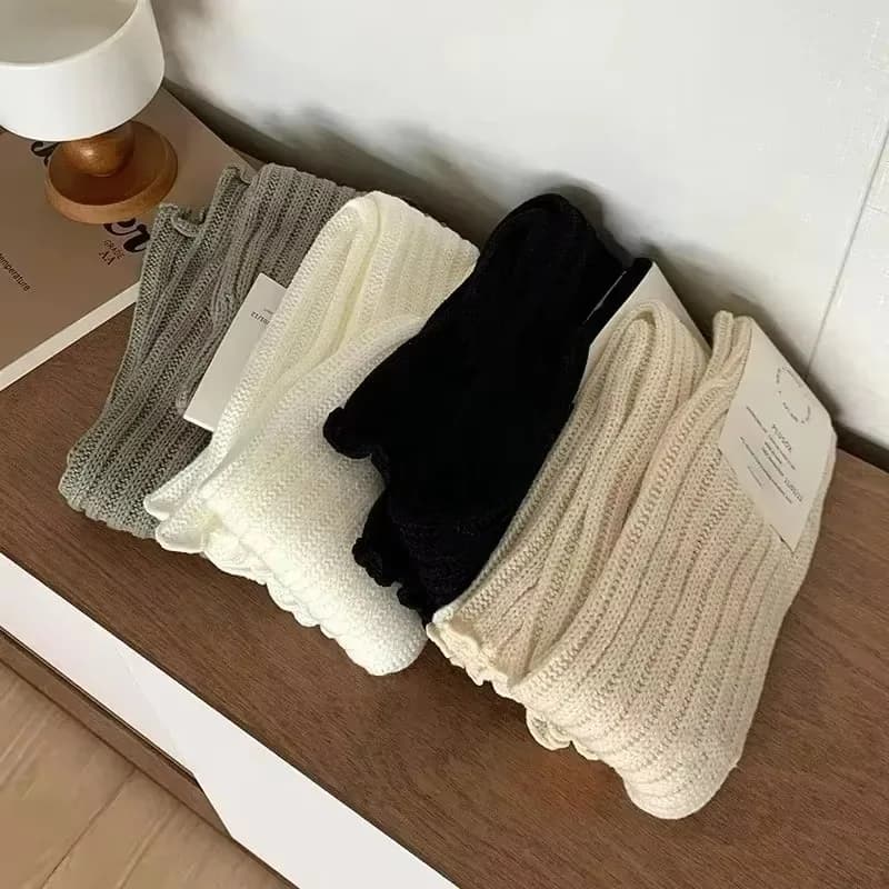 Women's Scaldamuscoli Sweet Japanese Lolita 57 cm Women's Scaldamuscles for Girls Long Gothic Socks Y2K Thin Knit Cosplay Socks