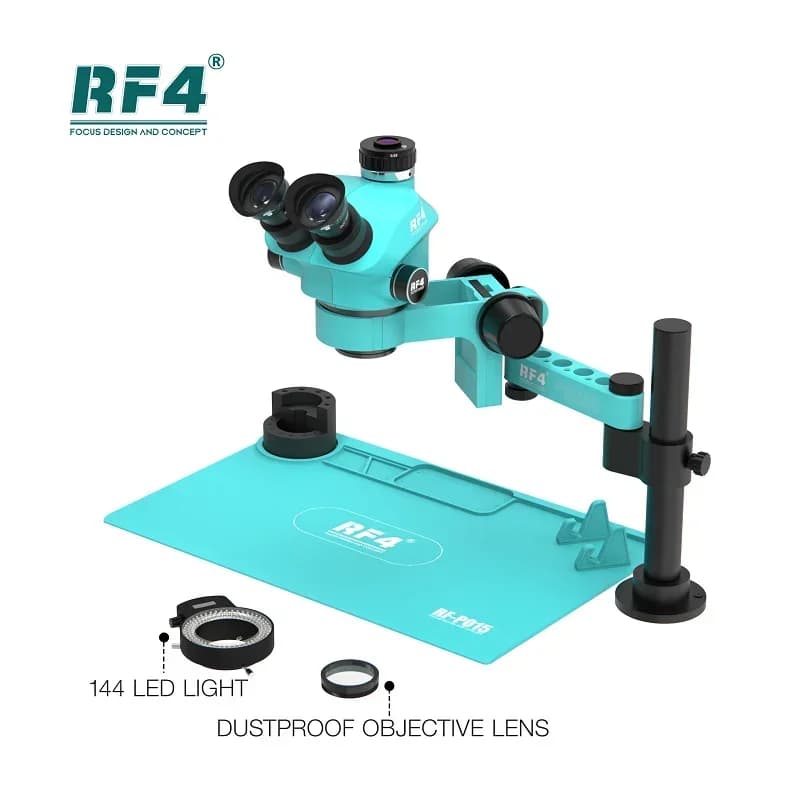 Microscopio 2025/RF4 RF-7050pro- FO19 Microscopio elettronico trinoculare digitale per riparazione mobile ruotabile a 360 gradi per telefono cellulare