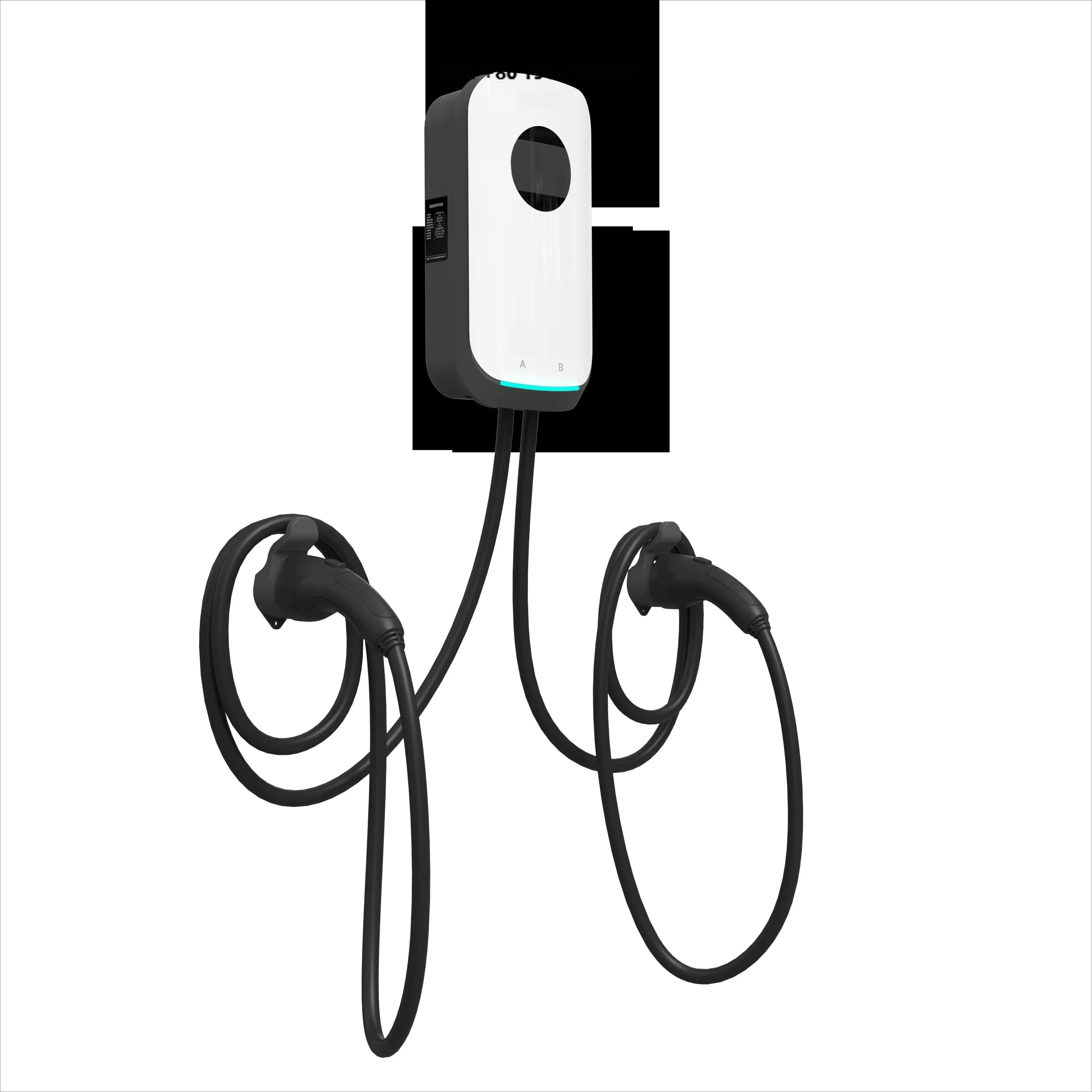 New Stellar Professional 2*7kW EV Charging Station AC Wallbox Screen Smart IP55 Protection Type2 Plug 176-264V Input SGS