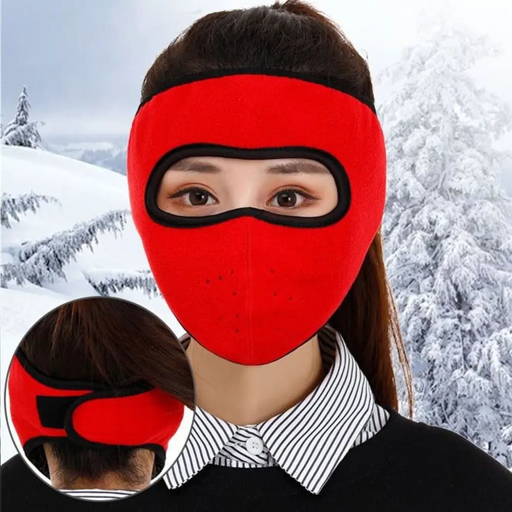 Donna Uomo Inverno Caldo Ciclismo Antivento Resistente al freddo Copri bocca Visiera per campeggio all'aperto Paraorecchie da sci Maschera calda in pile