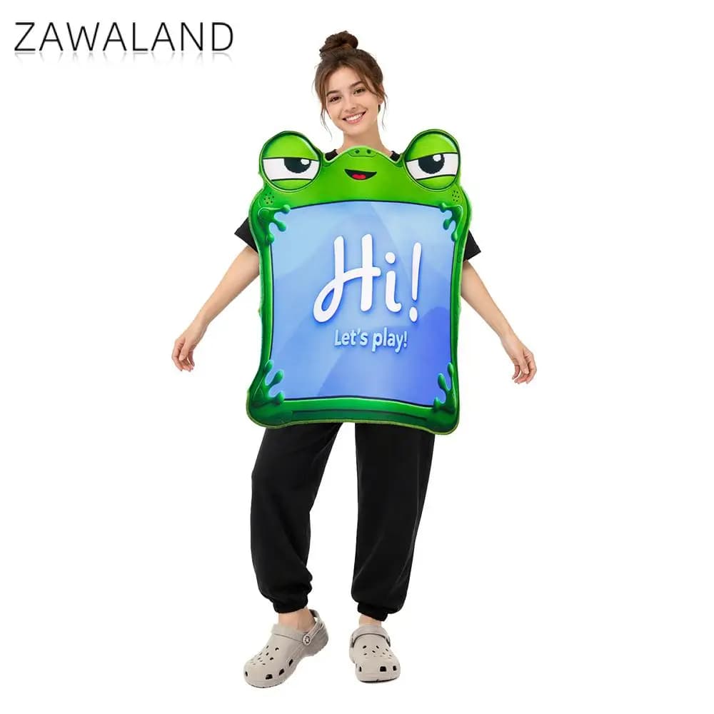 Zawaland Funny Smart Tablet Cosplay Costume Sponge Suit Carnival Parade Fancy Dress Up Novelty Funny Frog Game Screen Outfit