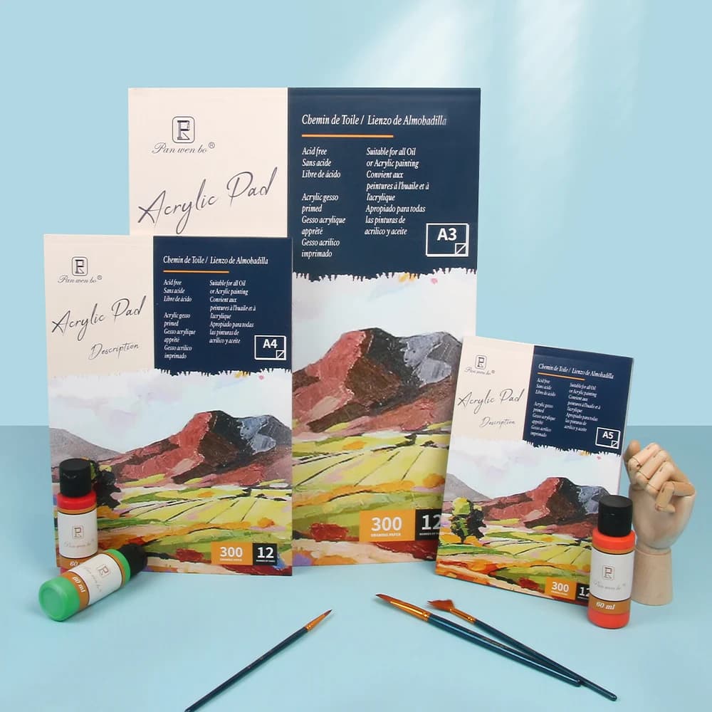 300GSM Acrylic Painting Sketchbook for Artists A3 A4 A5 Thick Watercolor Paper for Beginner Practice Drawing Oil Painting Pad