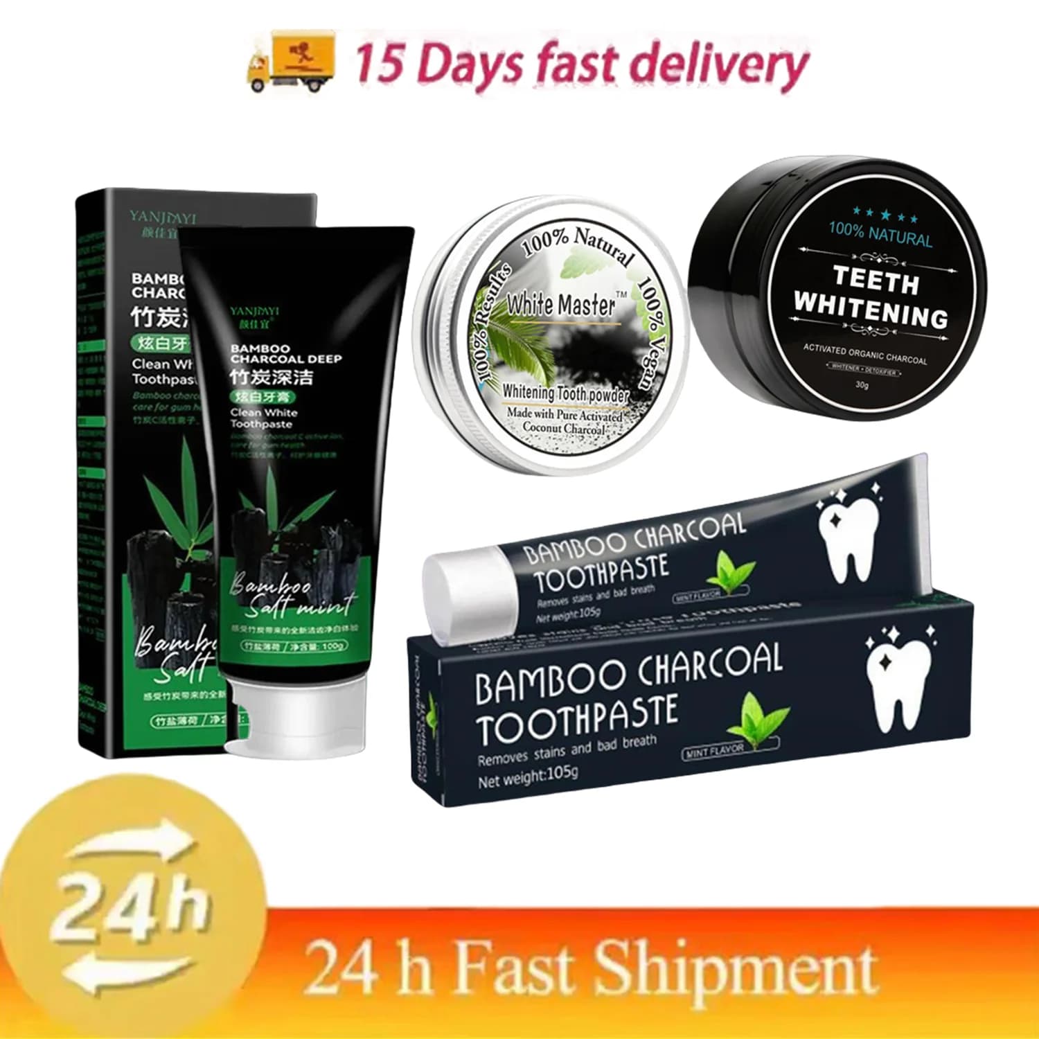 Dentifricio al charcoal bamboo Teeth whitening Active carbon Removing yellow teeth Cleaning teeth stains Fresh oral health care