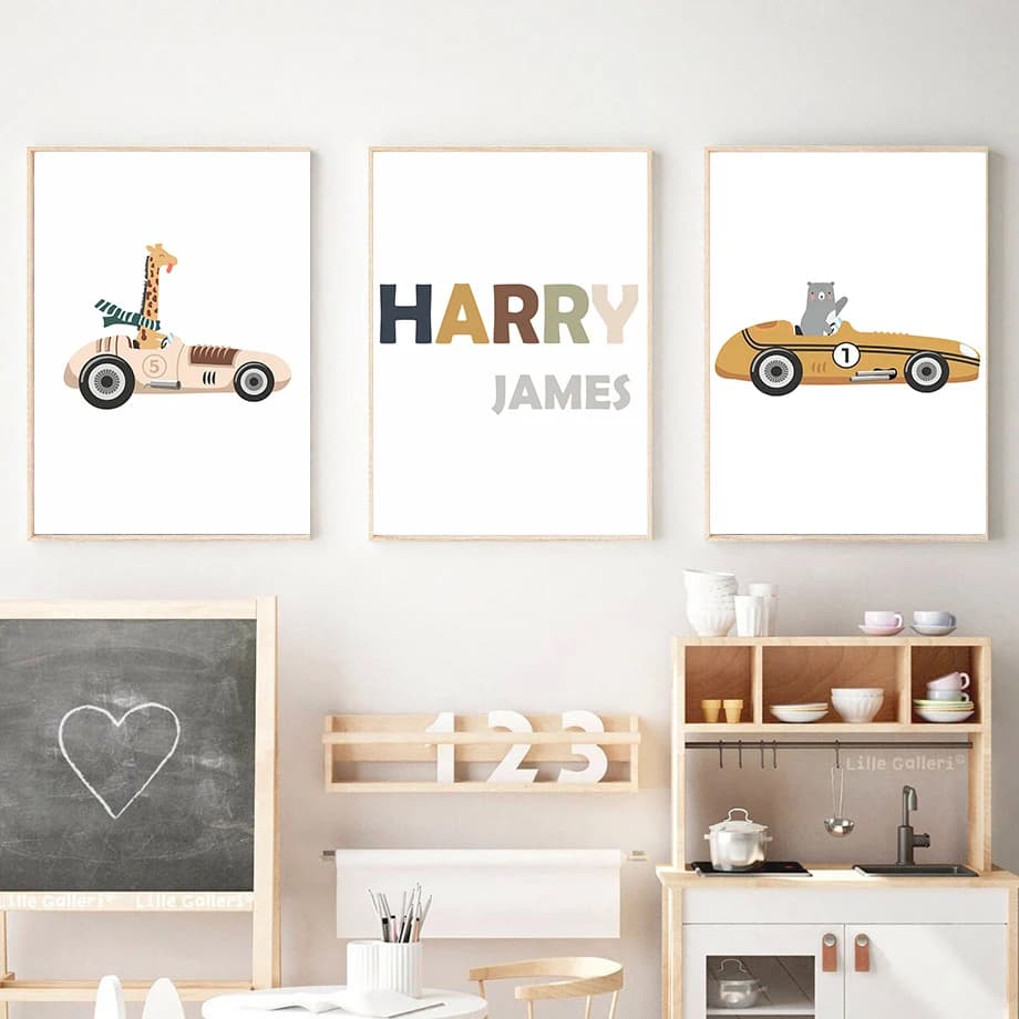 1pcs(No frame)Funny Safari Animals Elephant Giraffe Poster Canvas Painting Nursery Wall Art Print Child Room Picture Nordic K