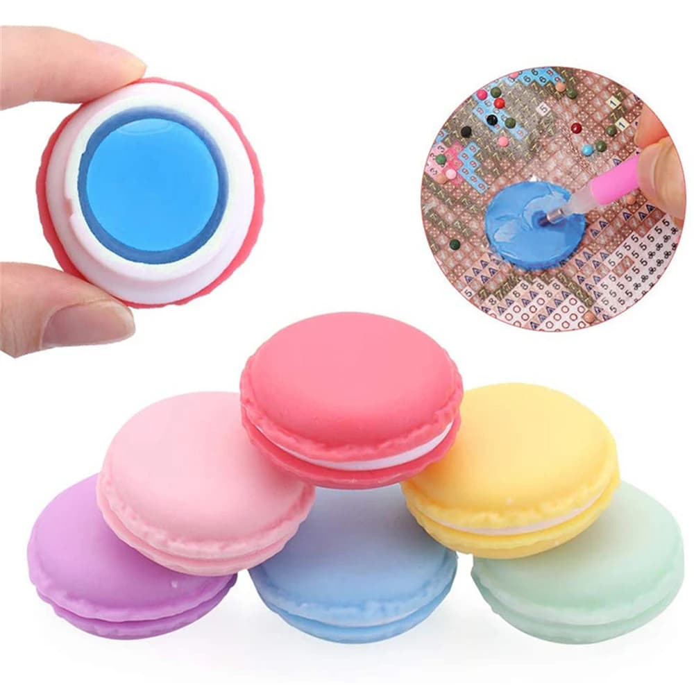 1-6 scatole Macaron Diamond Art Painting Colla Argilla Scatola di immagazzinaggio Foratura Cera blu Fango Ricamo Punto croce Contenitore di stoccaggio