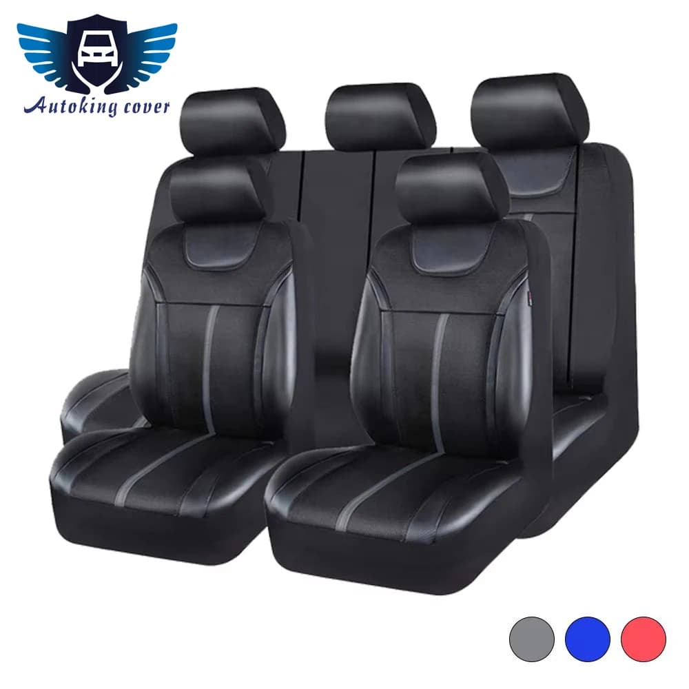 Universal PU Leather Car Seat Covers with Breathable Airmesh Car Seat Covers suitable for most interior accessories for cars, trucks, vans