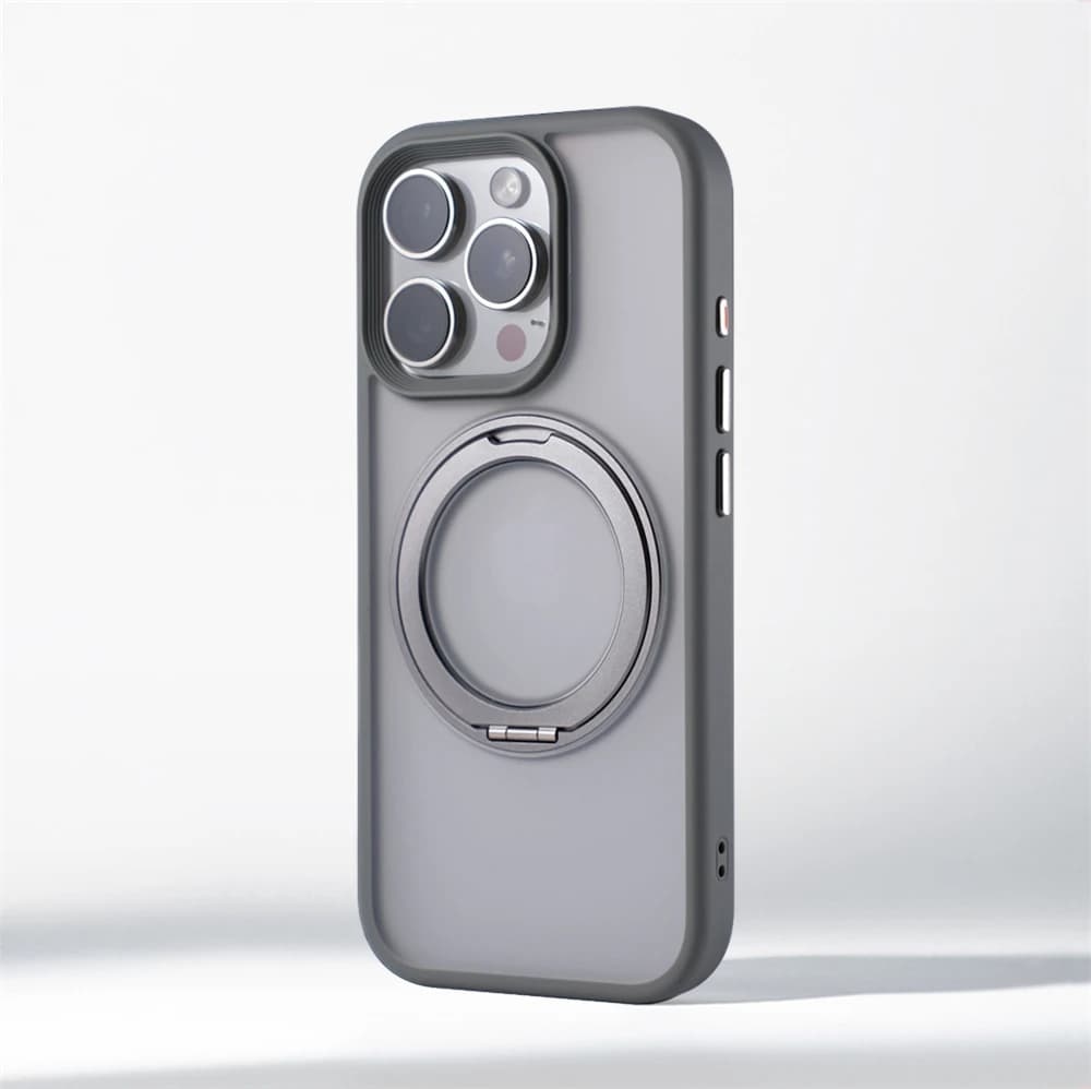 360 ° Custodia protettiva magnetica con anello in metallo con rotazione per iPhone 16 Pro Max 15 14 13 per copertura antiurto con carica wireless Magsafe