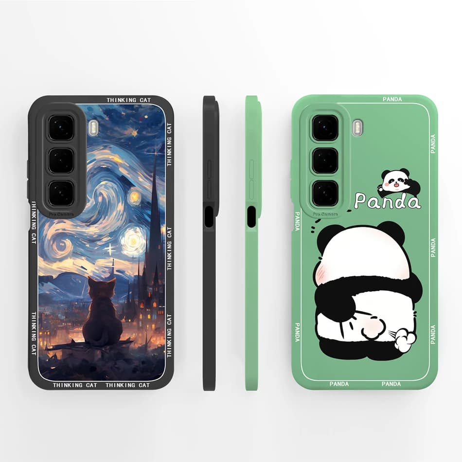 Per infinix Hot 50 Pro Plus 50i Custodia Cool Cat Custodia morbida in silicone liquido per infinix Hot50 4G 5G Custodia per telefono a copertura totale