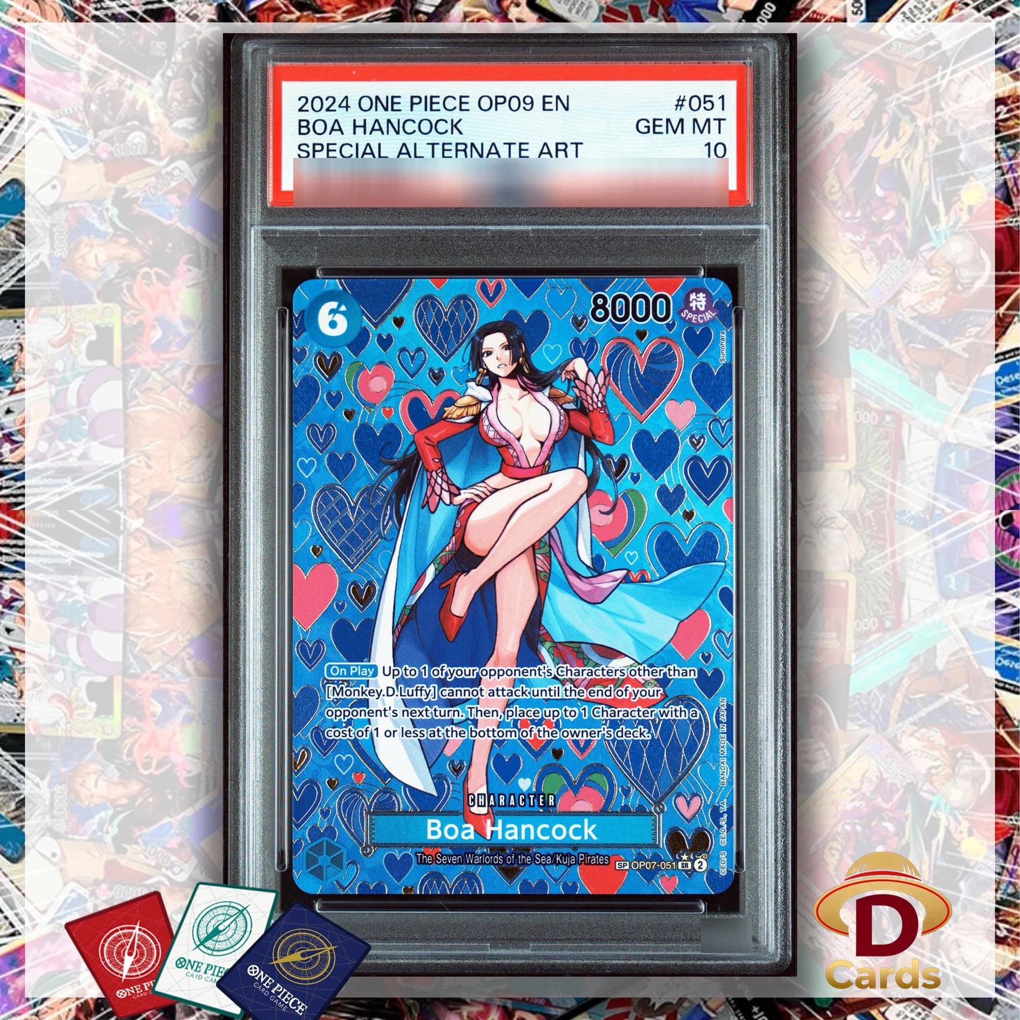 One Piece Card Boa Hancock OP07-051 Character Special Art Series Rarity SR P/S/A10 GEM MT 10 Carte da Gioco Anime Proxy