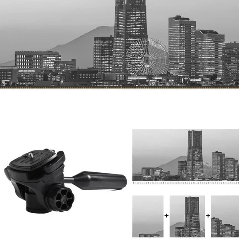 L41E Tripod Pan for Head, 360° Rotation 90° Tilt 3-Dimensional Tripod for Head Mount with 3/8" Thread 1/4" Screw for Tripod M