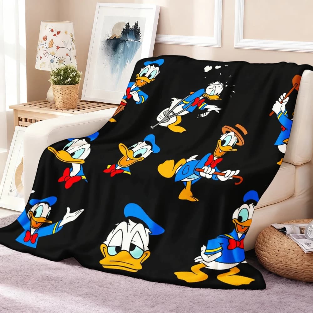 Daisy Duck and Donald Blanket Super Warm Print Plush Throw Blanket For Kids Couch Chair Flannel Bedspread Bed Cover