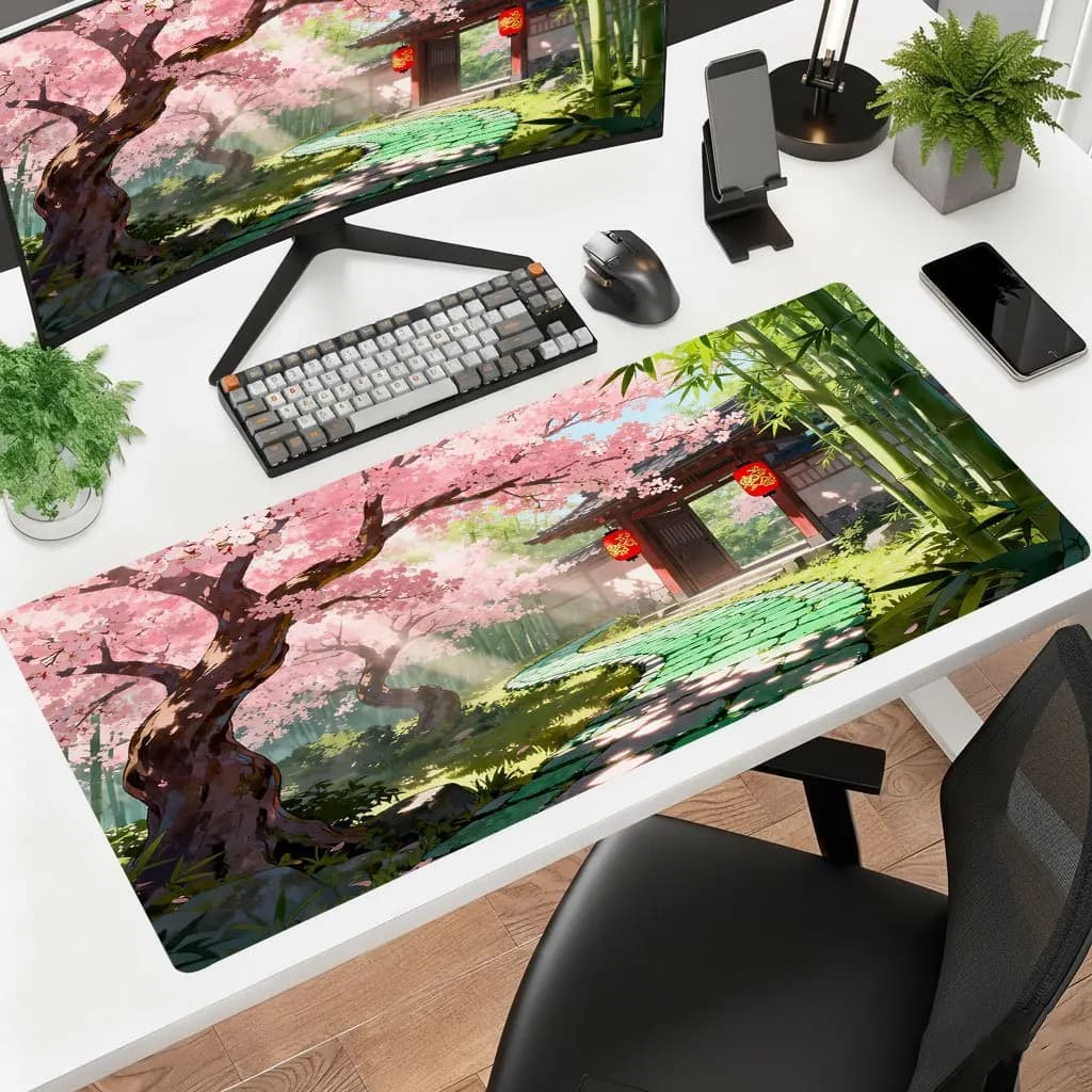 Sakura Garden Iron Art Mouse Pad HD Print Non-Slip Thick Office Gaming Laptop Desktop Multifunctional Dynamic Art Pattern