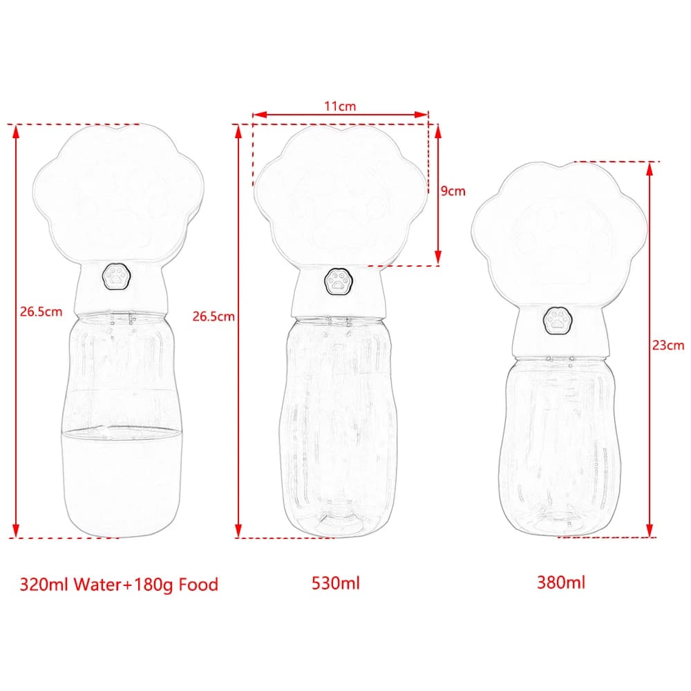 Portable Dog Water Bottle Food Container 2 in 1 Leakproof Pet Puppy Drinking Bowls for Small Medium Dogs Cats Chihuahua Supplies