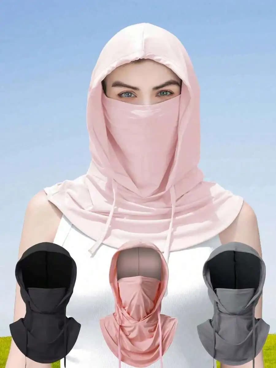 Balaclava Unisex in Seta Ghiaccio con Protezione Solare UV Integrale, Maschera Traspirante Regolabile con Copri Orecchie e Scaldacollo