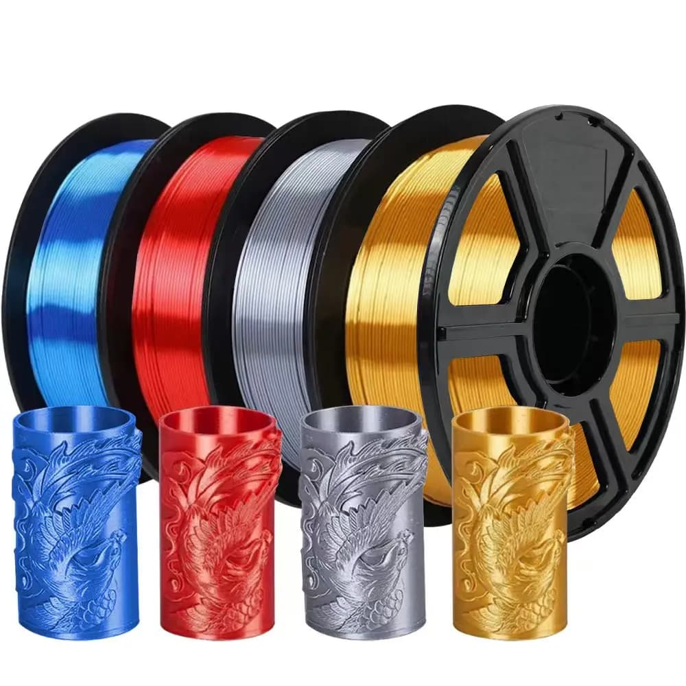 Silk Filament EasyThreed PLA 1,75 mm 250 g 500 g 1 kg 3D Printer Material PLA Polished Gold Silver Red Rose New Package