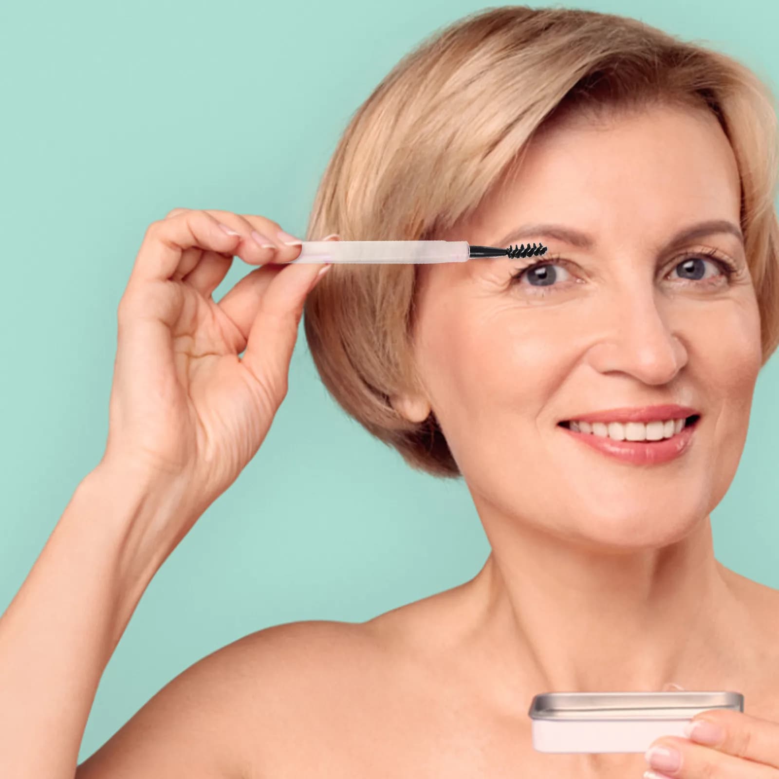 Set di 6 Spazzole per Ciglia e Sopracciglia in Fibra Plastica con Impugnatura Comoda, Applicatore per Mascara, Strumento per la Cura di Ciglia e Sopracciglia