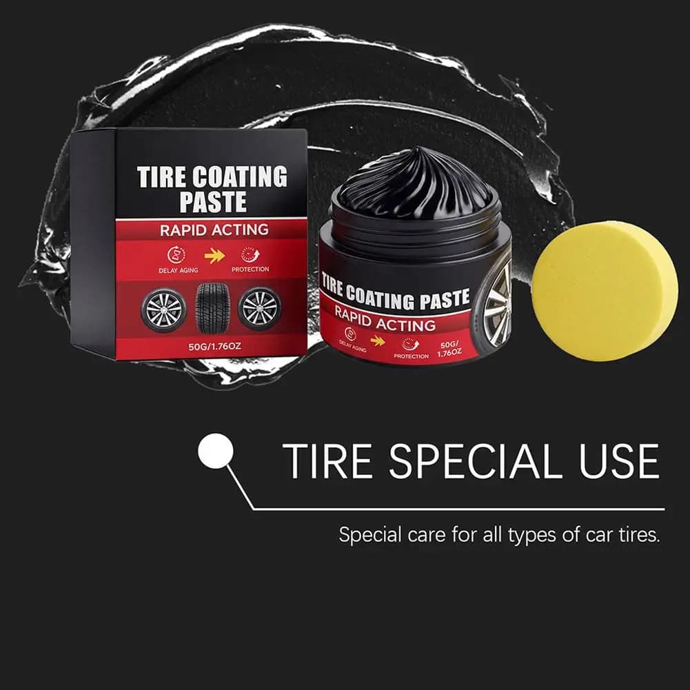 Pasta Lucidante per Pneumatici Auto, Crema Rinnovante per Pneumatici con Protezione UV, Anti-Ossidazione e Illuminante