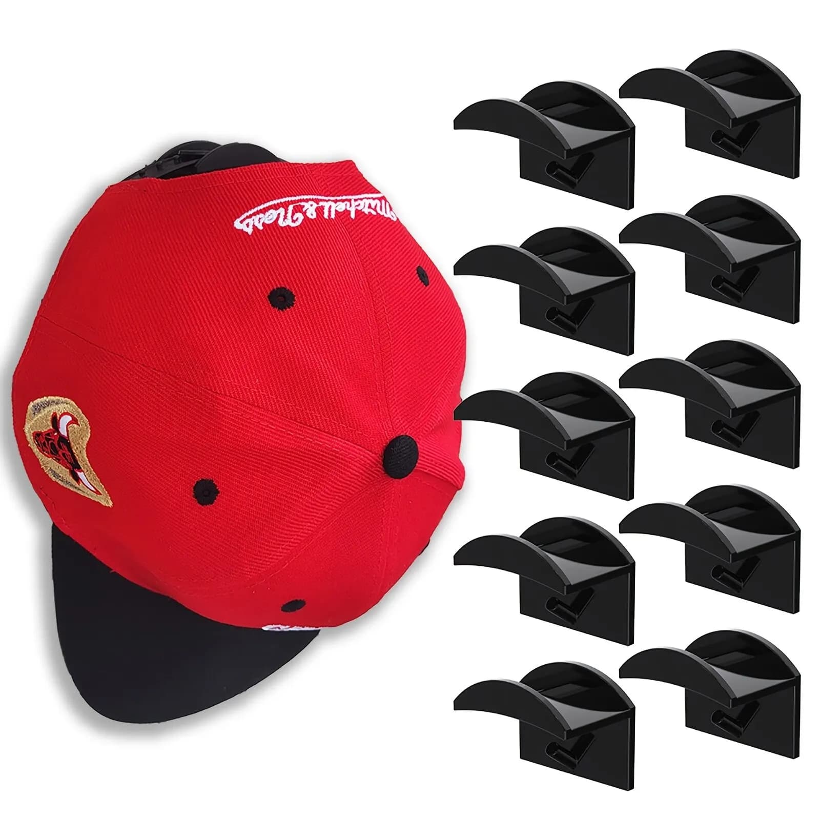 5 10 pcs New Baseball Hat Hook Flat Hook Black Hook Design Minimalist Rack Hat Simple Earring Storage Necklace
