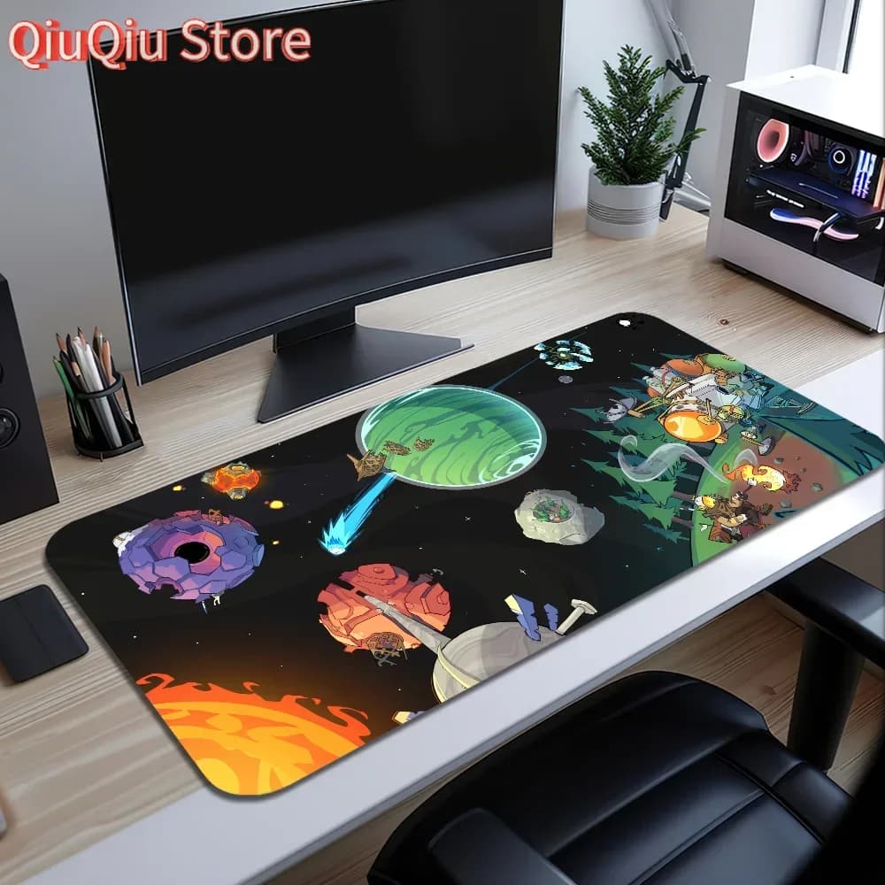 Gioco O-Outer Wilds Strange Planet Mouse Pad Tappetino da scrivania Grande tastiera antiscivolo anti-caduta Ufficio ergonomico Gomma PC Casa personalizzata