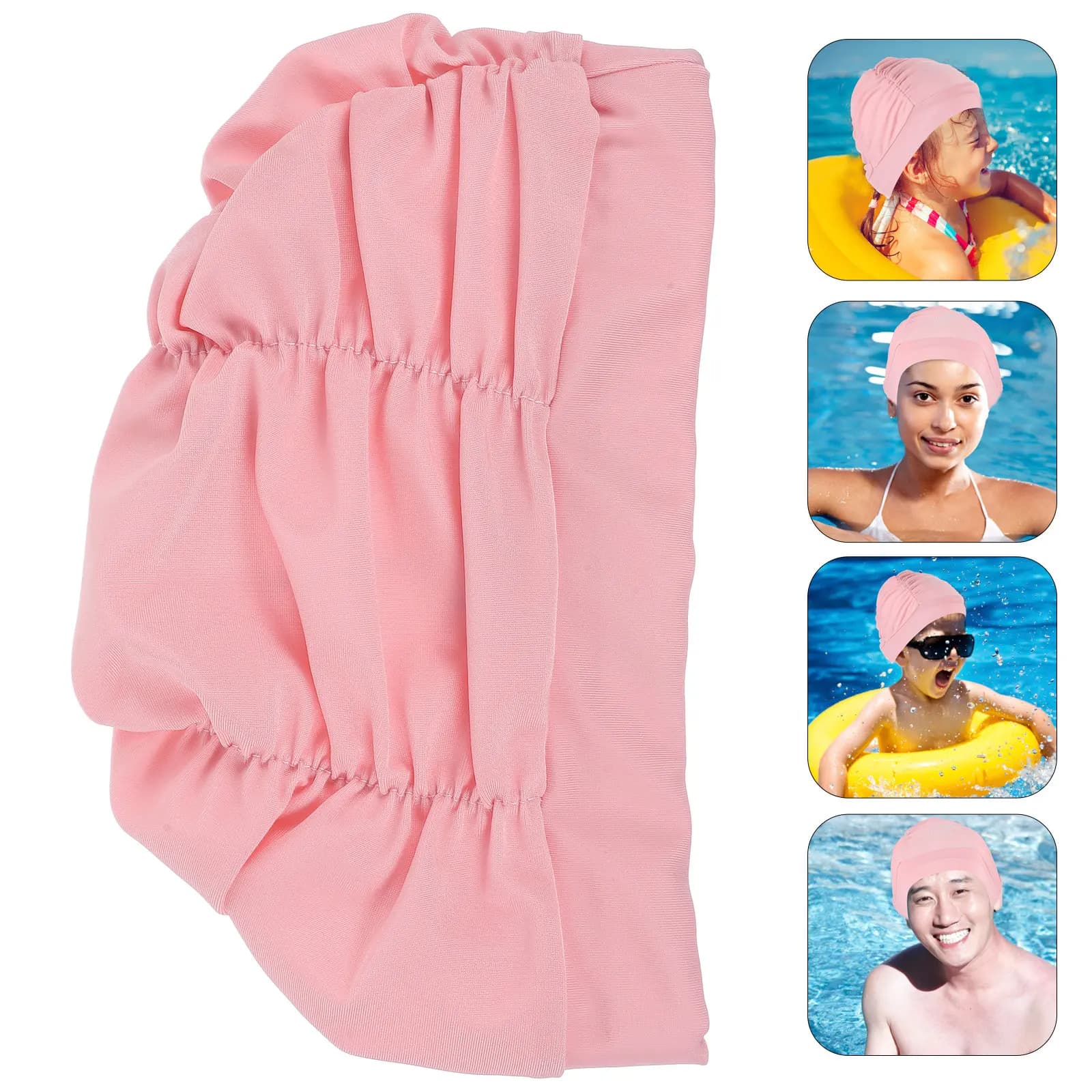 Cuffia da Nuoto in Silicone per Donne e Uomini, Capelli Lunghi, Comoda, Elastica, Impermeabile, Antiscivolo, per Piscina e Spiaggia