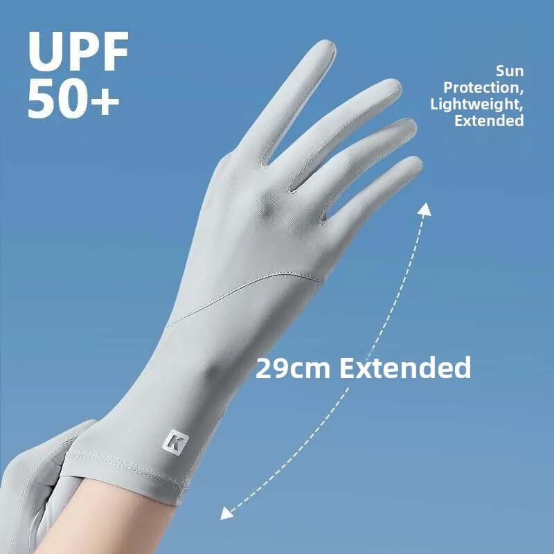 Nuovi Guanti da Donna per Protezione Solare, Sottili in Seta Ghiacciata, Lunghezza Media, Estivi, Compatibili con Touchscreen, per Moto