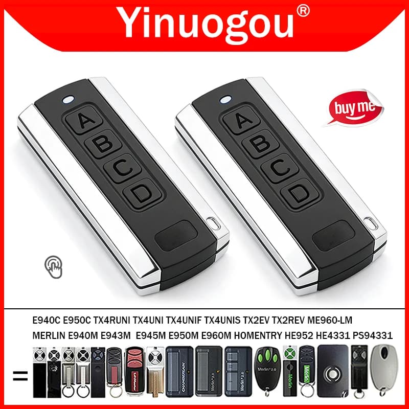Per E950C E940C TX4RUNI TX2EV TX2REV ME960-LM TX4UNI TX4UNIF TX4UNIS HOMENTRY HE952 HE4331 PS94331 MERLIN E940M E943M E945M E950M E960M Telecomando per porta da garage