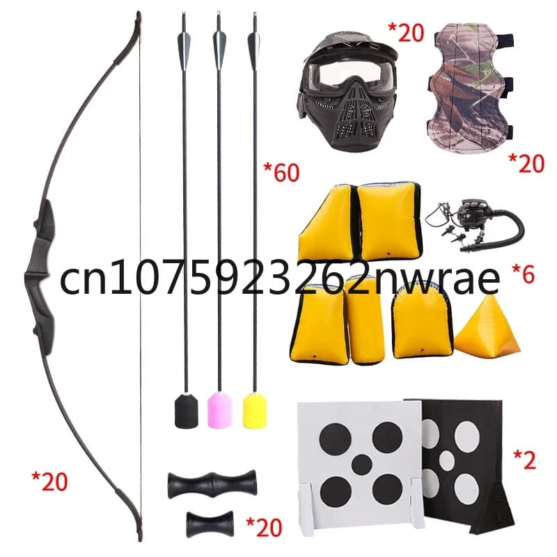 20 Set di etichette per tiro con l'arco da combattimento umano gamma di tiro all'aperto attrezzatura per arco e frecce giochi di tiro arco ricurvo destro sinistro