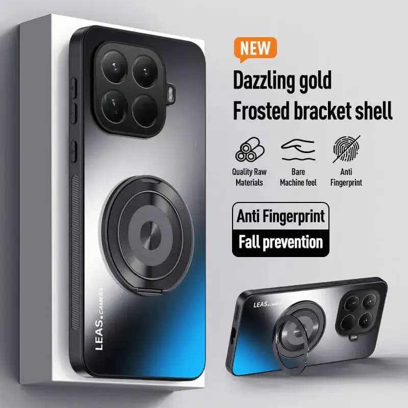 Custodia Protettiva Rigida in PC con Anello Magnetico e Supporto per Xiaomi 15T/17T Pro, Mi 17 Pro Max, Mi 17, 15, 14T, 15 Ultra