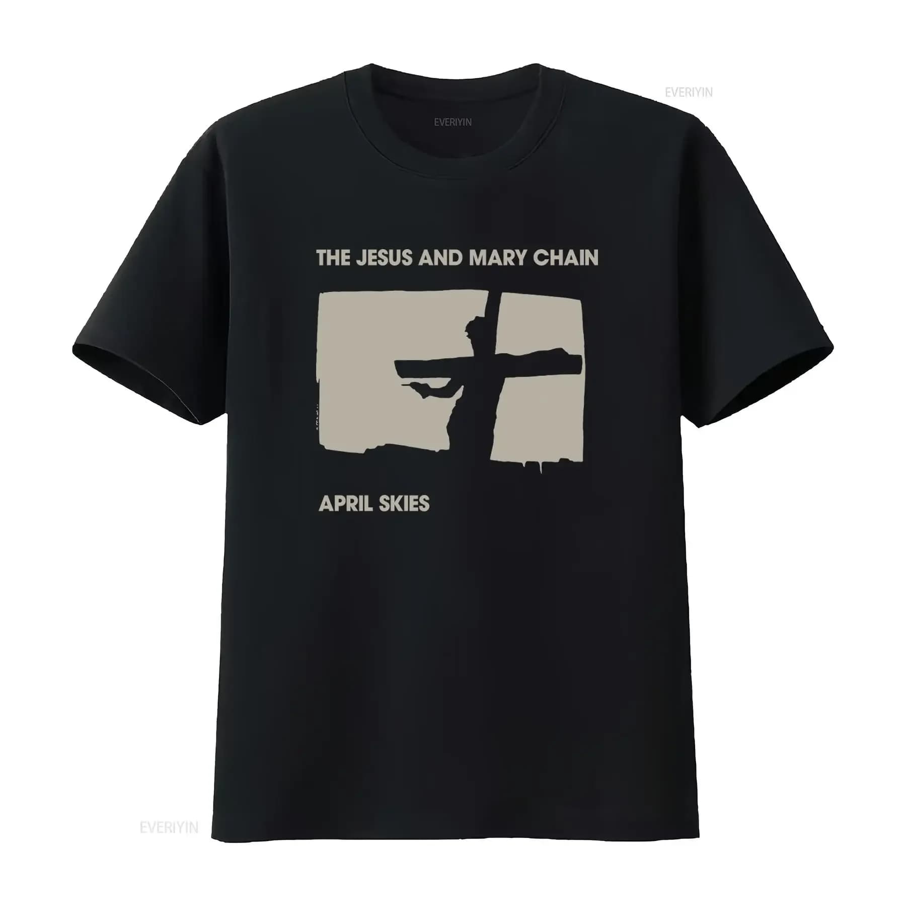 Maglietta The Jesus And Mary Chain April Skies, Merch Ufficiale della Band, Stile Vintage Lavato, Abbigliamento Streetwear Leggermente di Design, Elegante