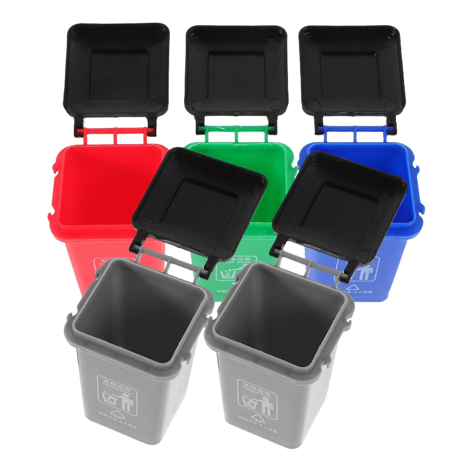 Set di 5 Cestini per Rifiuti in Miniatura Realistici per Casa delle Bambole, Gioco Educativo, Decorazioni per Casa, Scuola e Asilo