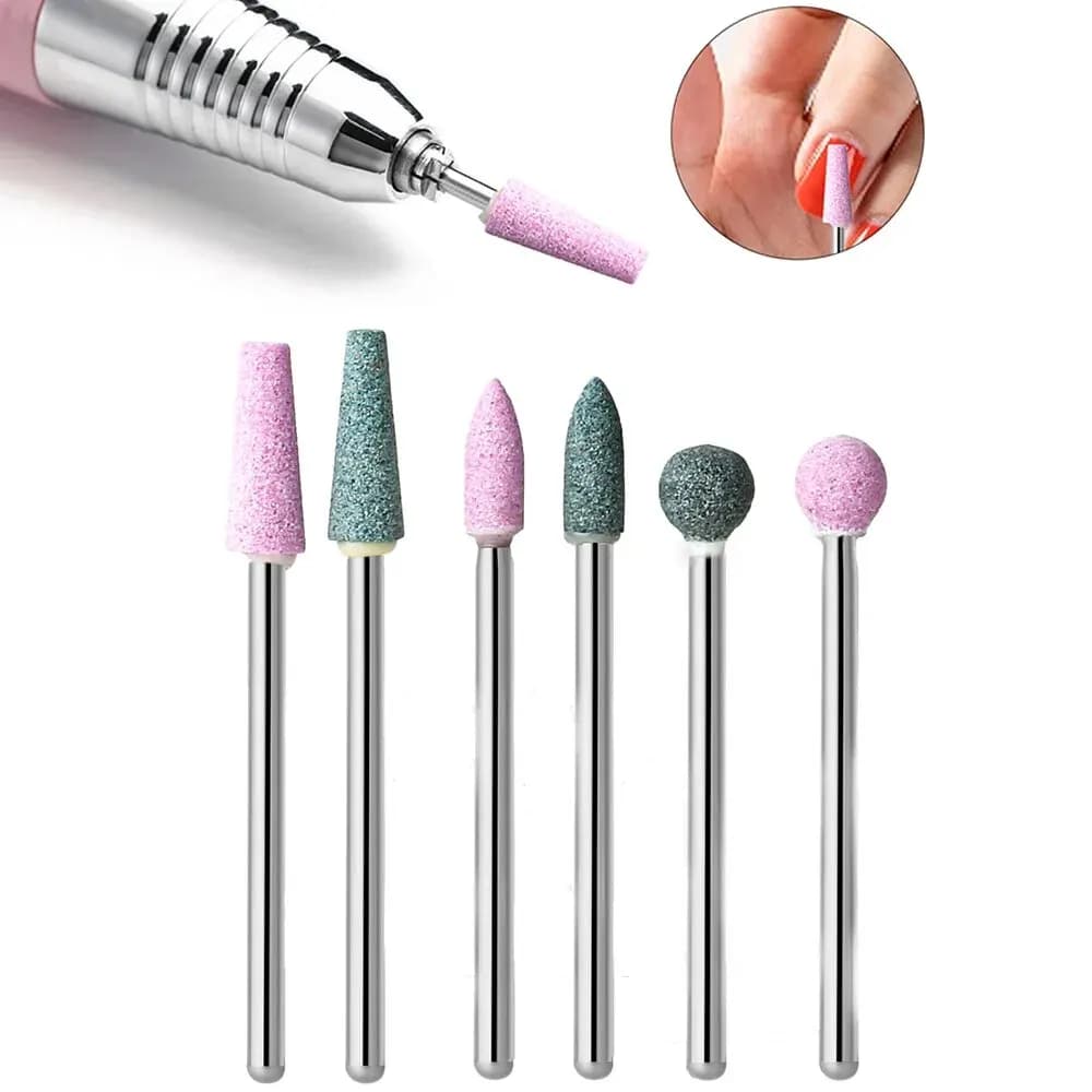 6 Pieces Nail Drill Sets Lime for Electric Stone Manicure Tools for Clean Dryers Pedicure Remove Gel Accessories