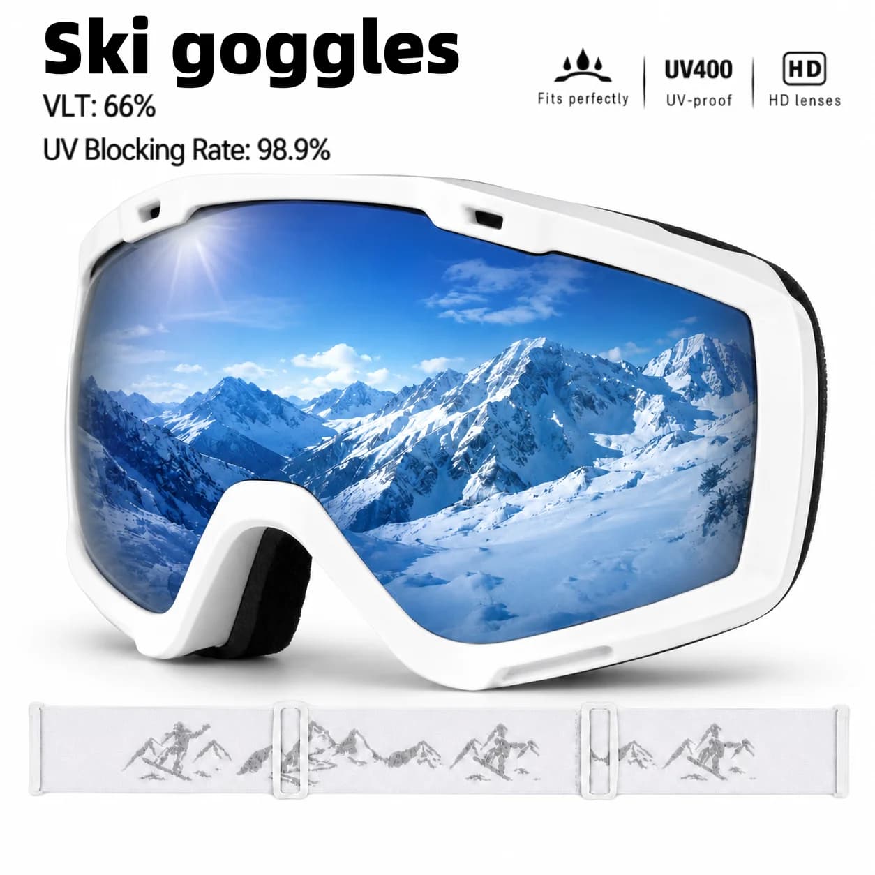 Unisex Professional Ski Goggles | Double-Layer Anti-Fog Lens, Ideal for Snowboarding & All Outdoor Winter Snow Sports