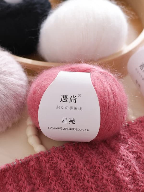 Cardigan in Lana di Alpaca Lavorato a Mano con Inserto sulle Spalle, Spessore Medio, Set Cappotto e Cappello per Adulti, Estate 2025