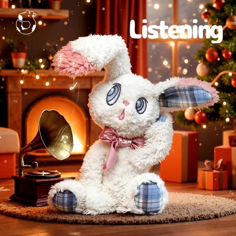 24cm Cute Eavesdropping Rabbit Plush Toys Soft Simulated Rabbit Plushie Dolls Stuffed Animals Lovely Rabbits Girls Birthday Gift
