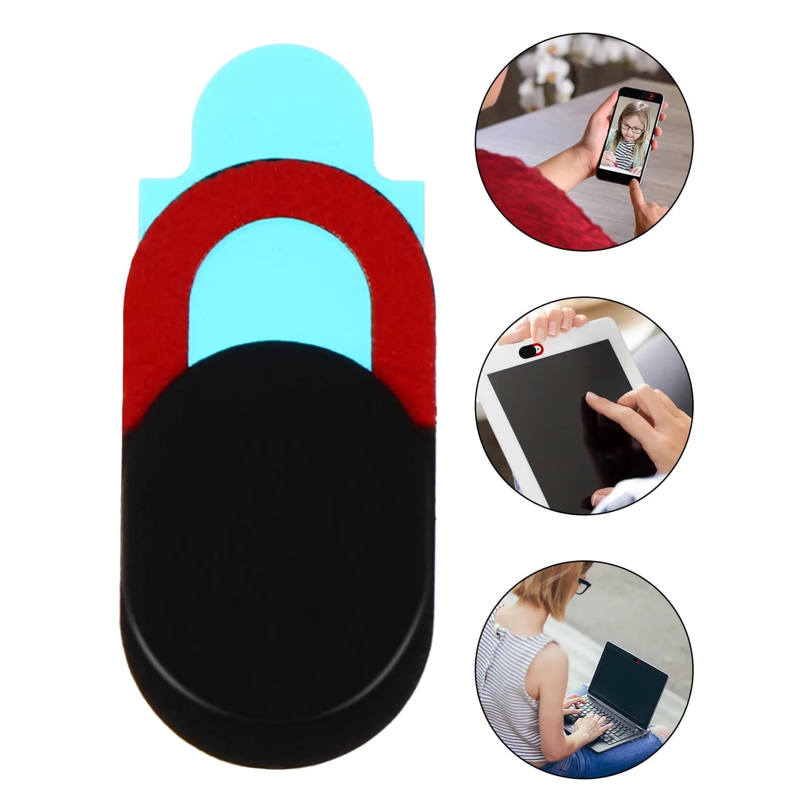 5 pezzi di copertura per la privacy della webcam, per laptop, computer, telefono, tablet, compatto, leggero, sicuro, protezione per la fotocamera, facile da riporre, sicuro per la webcam