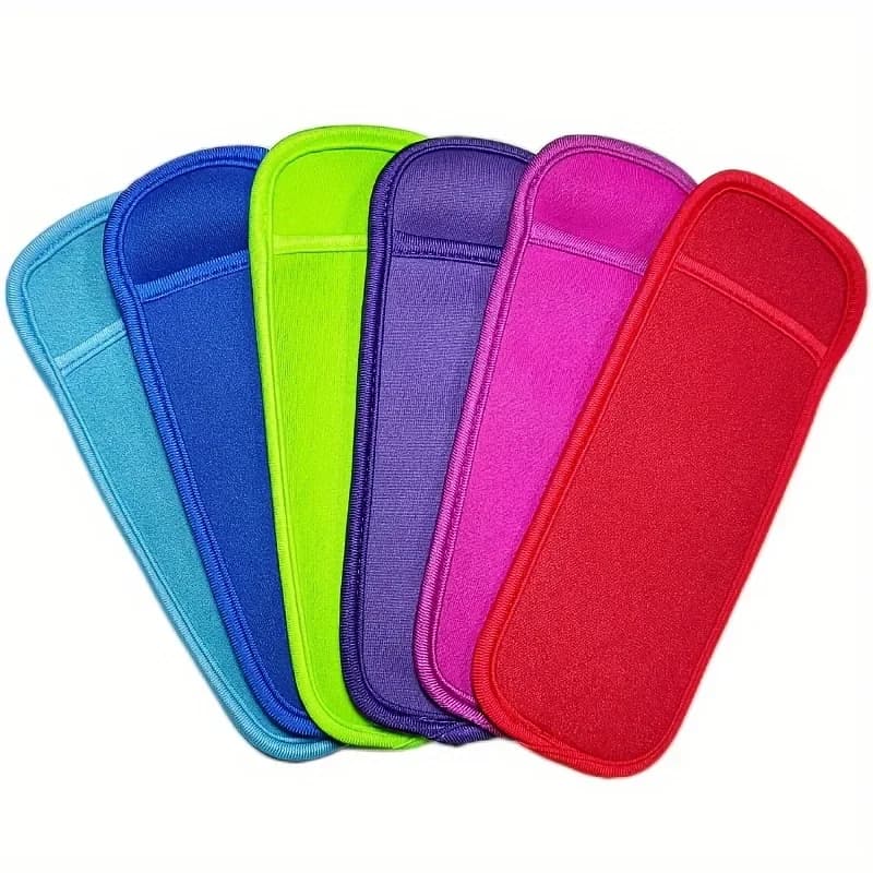 Un set di 3/6 sacchetti per ghiaccioli riutilizzabili, set di ghiaccioli per frigorifero con maniche per ghiaccioli in tessuto senza piombo