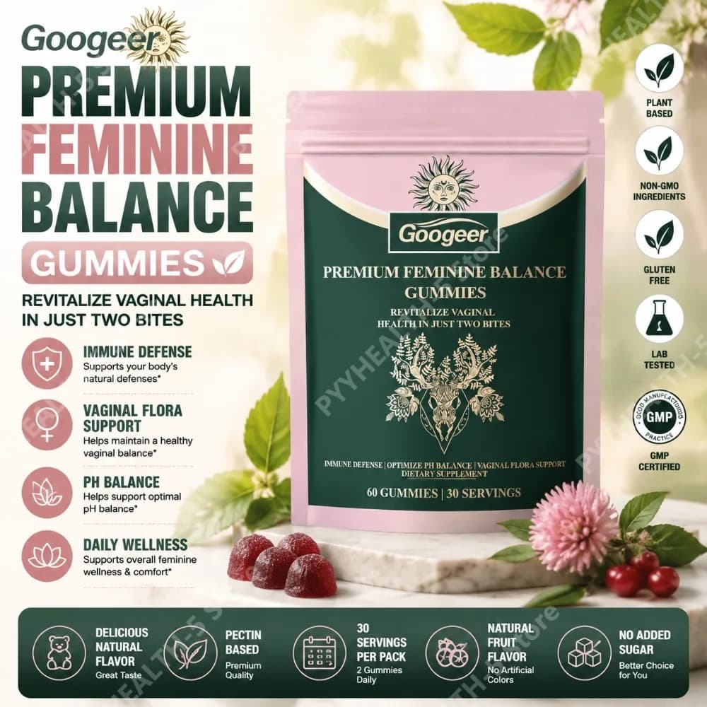 Googeer Gommose per l'Equilibrio Femminile con Vitamina C e Polvere di Ananas, Integratore Quotidiano, 60 Pezzi, 30 Porzioni per il Benessere delle Donne