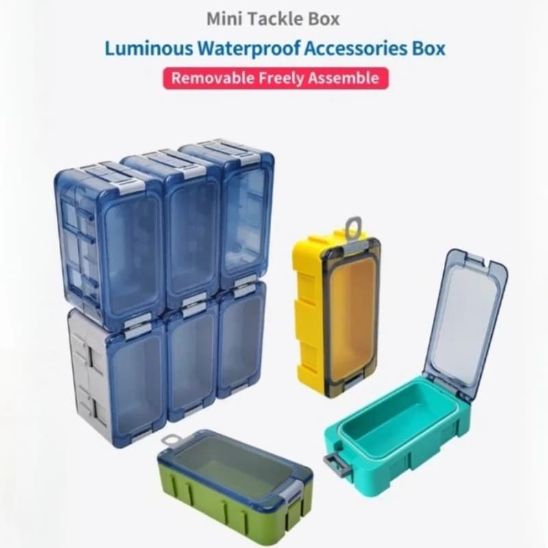 Cassetta degli attrezzi luminosa per pesca all'aperto MINI scatola per amo Organizzatore per ganci Scatola per riporre esche artificiali Scatola per accessori da pesca luminosa