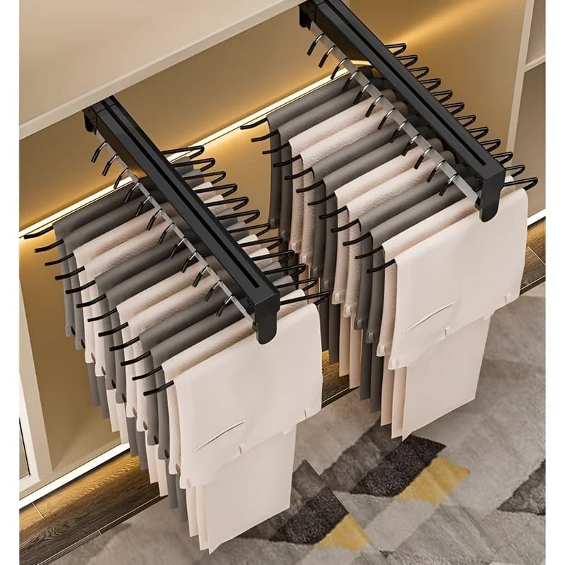 Retractable clothes hanger for wardrobe Telescopic rod for hanging clothes Hanging trousers Wallets and hangers