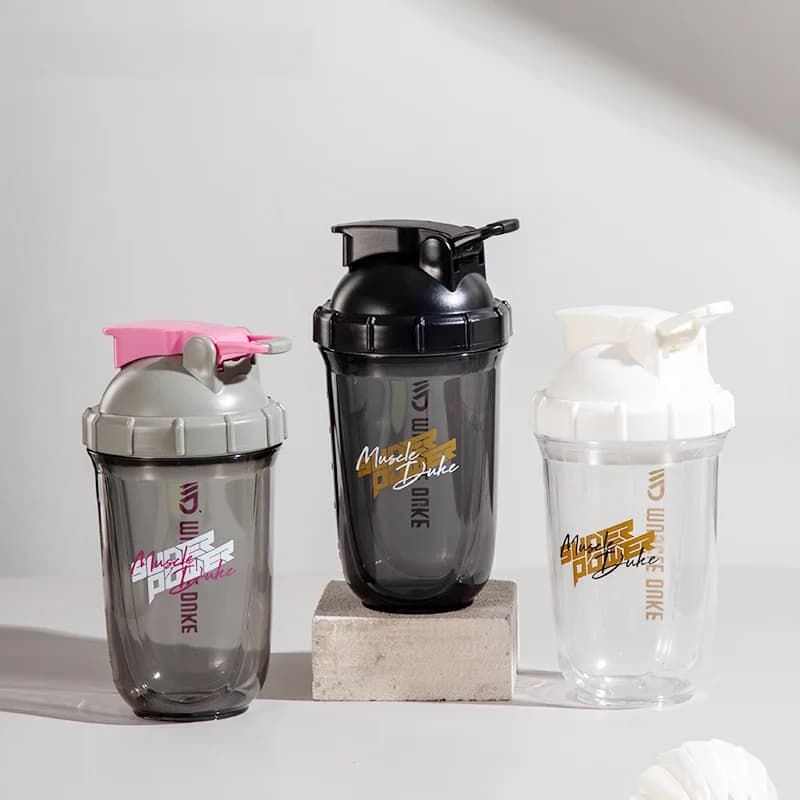 Shaker for Muscular Proteins, Sports Bottle with Agitator Sphere, Blender Glasses, Gym 4208