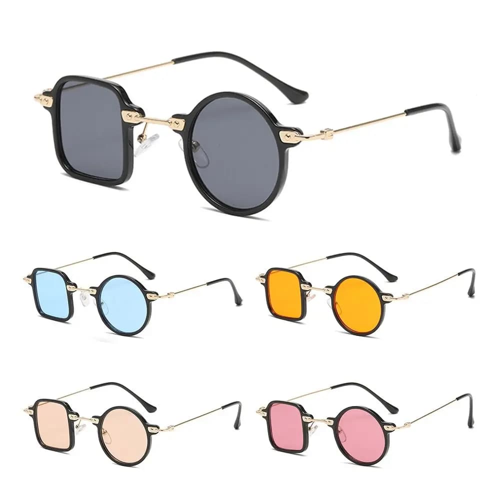 Trendy UV400 Square Round Sunglasses Clear Unique Men Punk Sun Glasses Ocean Lens Shades for Women