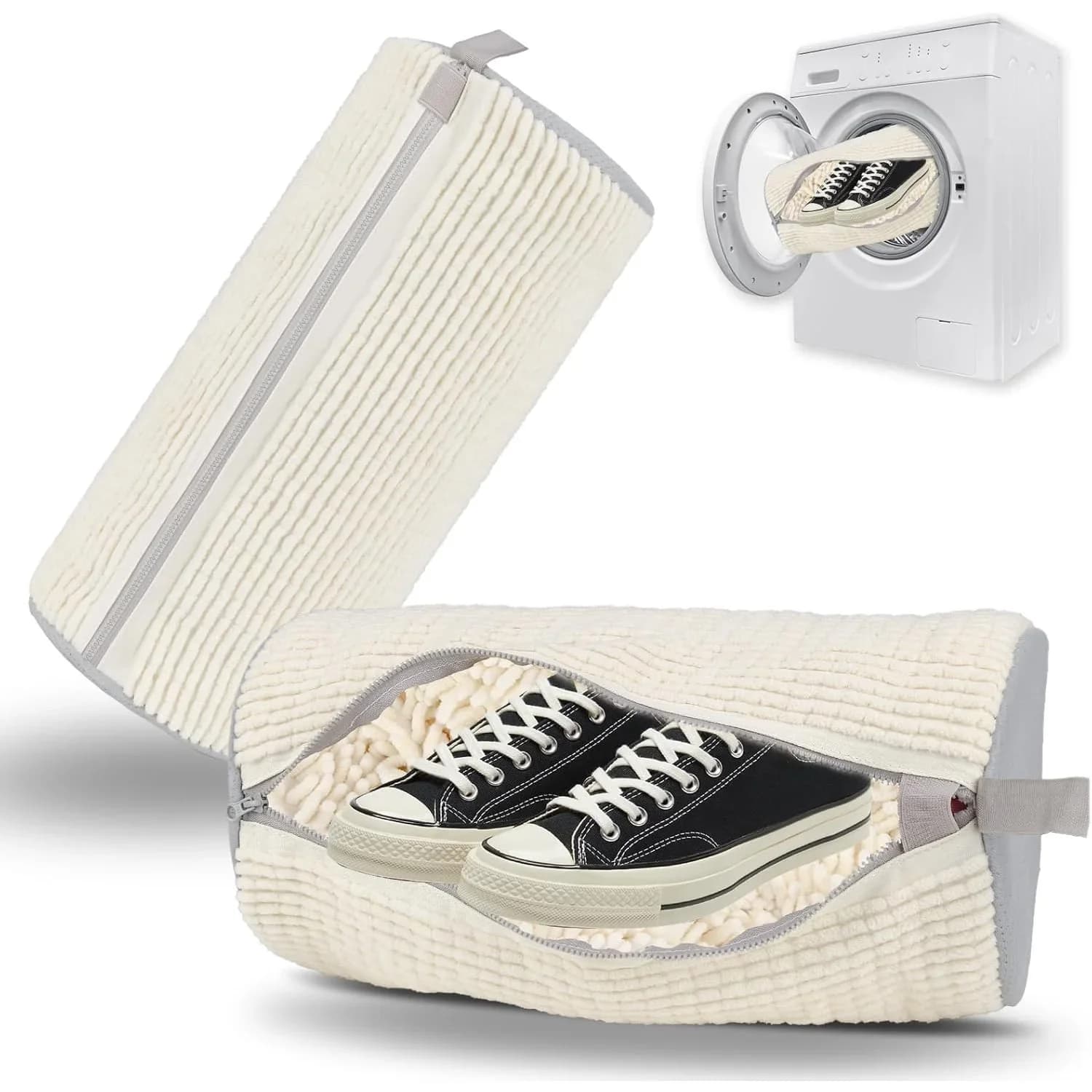 Shoes bag, laundry bag, reusable bag for washing machine and dryer shoes, durable zipper bag for cleaning shoes