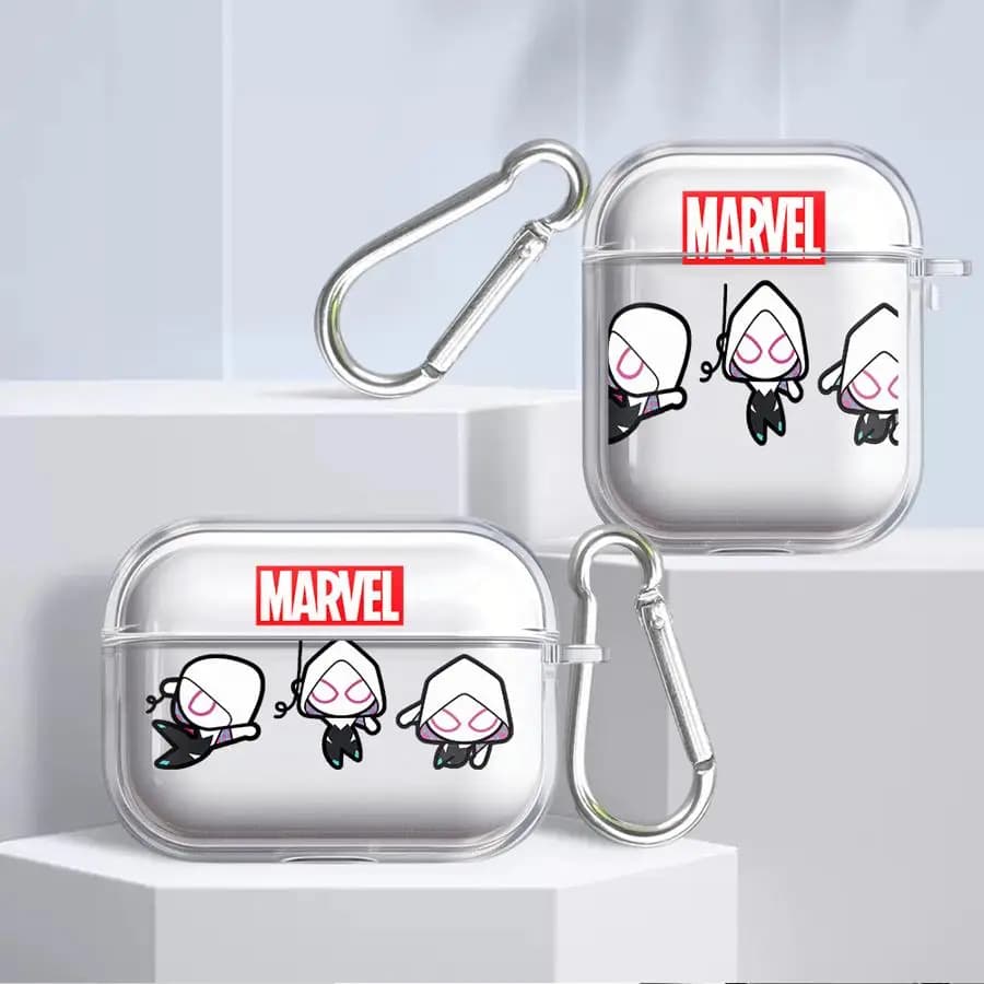 Marvel Cute Spider-Gwen Transparent earphones for Airpods 2 1 Pro2 Pro Pro3 4 3