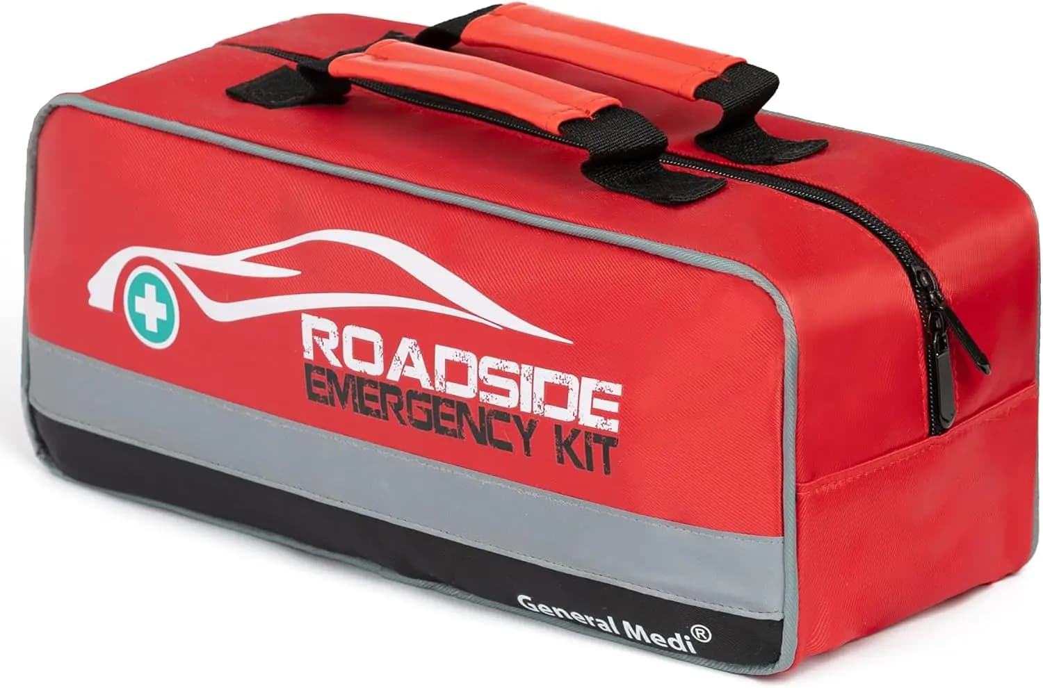 Kit di emergenza per auto da 127 pezzi con pronto soccorso, cavi jumper, corda da traino, gilet di sicurezza e triangolo - confezione all-in-one