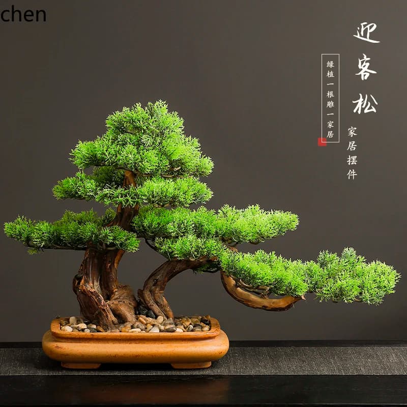 YXY Cute Artificial Pine Plant Bonsai Pine Ornament Green Plant Fake Tree Landscape for Interior