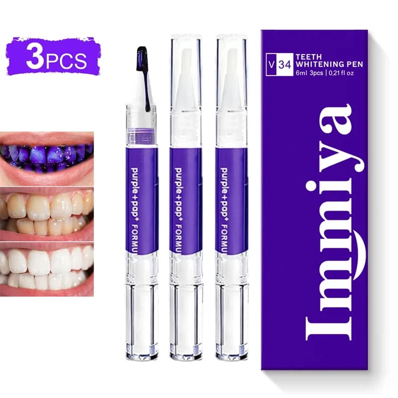 Whitening pen for fast-acting light purple teeth + toothpaste set: deeply cleans the plaque and fades the stains.