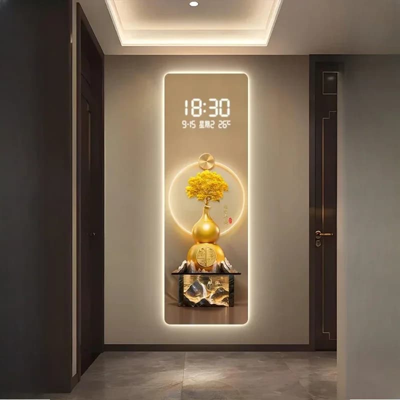 */*Plug In Led Light Wall Clock Large With Thermometer Date Luxury Living Room Clock Wall Bedroom Modern Horloge Murale Home Dec