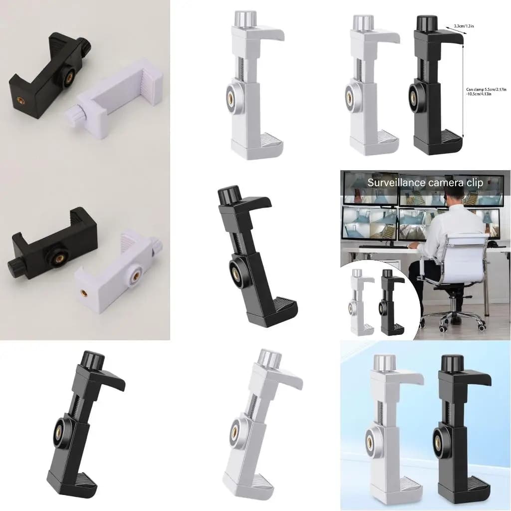 Multiple Use 1/4" Thread Camera Clamp for Secure Webcam Smartphone Positioning